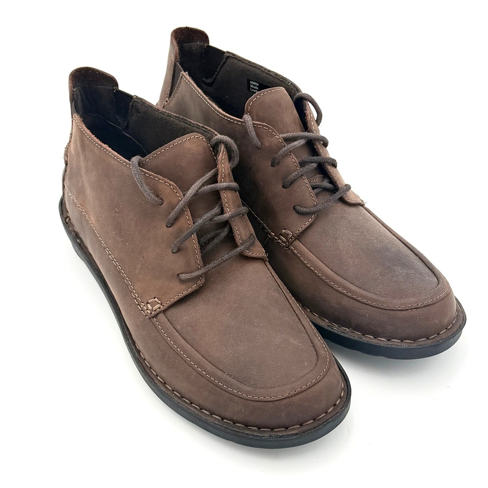 Clarks Womens Brown Leather Moc Toe Lace Up Chukka Ankle Boots 63004 Size 8M